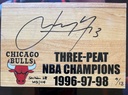 Luc Longley signed piece of United Center floor